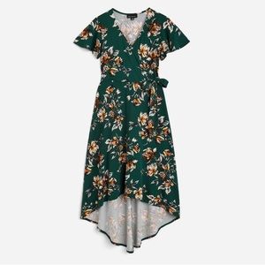 FORTUNE + IVY | Irene Faux Wrap Brushed Knit Hi Lo Maxi Dress